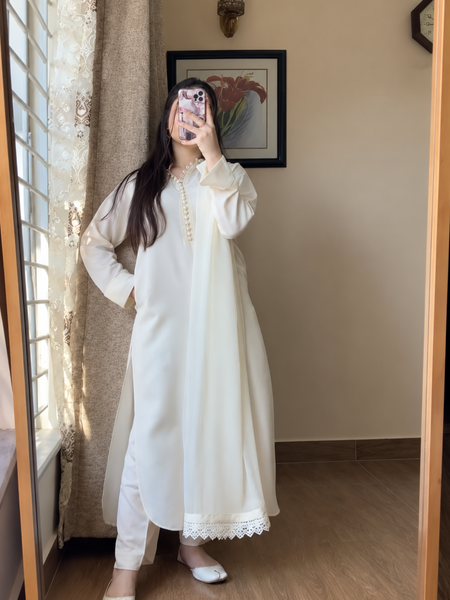 MD Pakistani Kurta Pent with Chiffon Dupatta Set