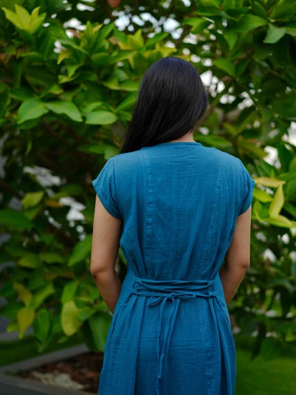 Midnight Button Down Midi Dress