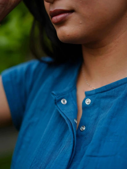 Midnight Button Down Midi Dress