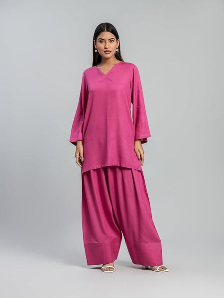 Womens Rayon Solid Straight Kurta Farshi Salwar Set