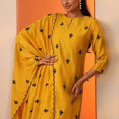 Women Floral Embroidered Regular Kurta with Trousers & With Dupatta