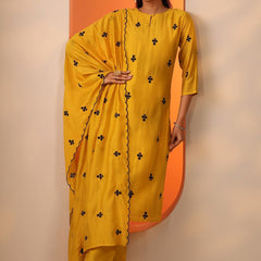 Women Floral Embroidered Regular Kurta with Trousers & With Dupatta