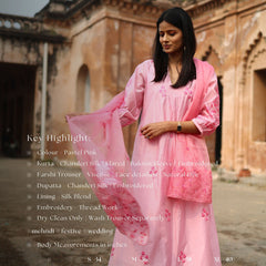 Blush Bloom Embroidered Cotton Kurta Set
