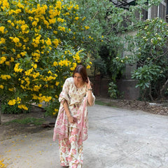 PASTEL BLOOM TASSEL FARSHI SUIT