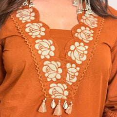 Floral Cutwork Embroidered Kurta Pants with Dupatta