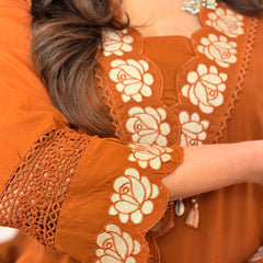 Floral Cutwork Embroidered Kurta Pants with Dupatta