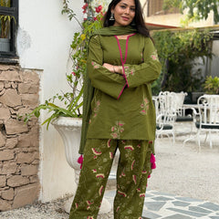 Emrald Green Pink Farshi Salwar set