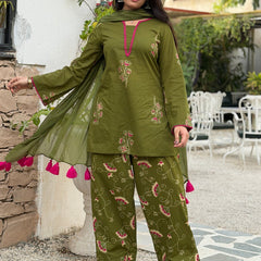 Emrald Green Pink Farshi Salwar set