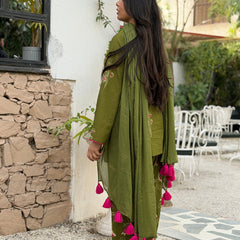 Emrald Green Pink Farshi Salwar set