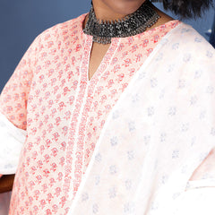 Indie-Floral Printed Straight Block Print Legacy Kurta with Trousers & With Dupatta