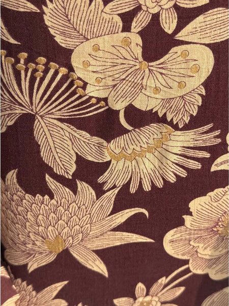 Brown Rayon Printed Short Kurti