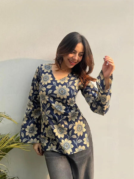 Cotton Jaipuri Printed Short Kurti